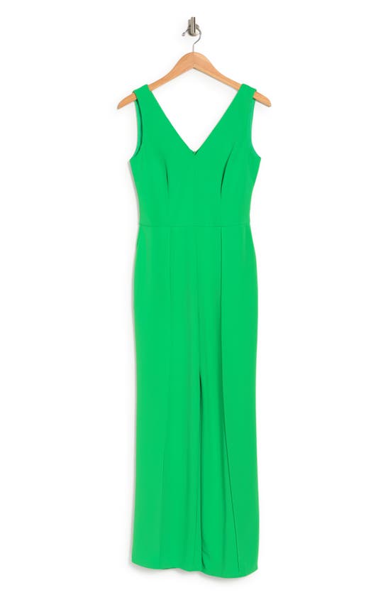 Maggy London Princess Seam Jumpsuit In Green Crush