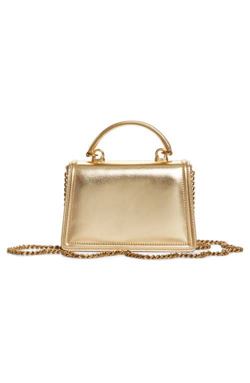 Dolce & Gabbana Mini Devotion Laminated Leather Bag In Gold