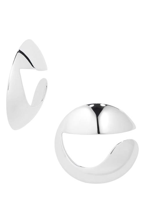 Logo Frontal Hoop Earrings in Silver