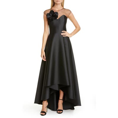 Sachin & Babi Roux Floral Applique High/low Gown, Black