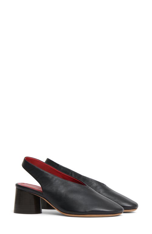 Shop Mansur Gavriel Glove Slingback Pump In Black/flamma