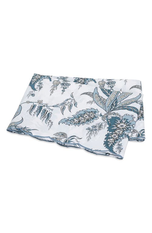 Matouk Apolline 500 Thread Count Cotton Percale Flat Sheet In Mediterranean
