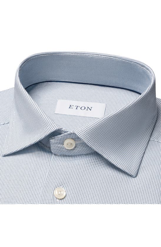 Shop Eton Slim Fit 4flex Microprint Dress Shirt In Pastel Blue