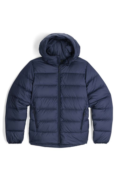 Outdoor Research Coldfront 700 Fill Power Down Insulated Hooded Ripstop Packable Puffer Jacket In Navy