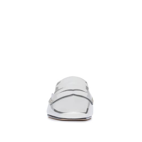 Shop Bernardo Footwear Penny Loafer Mule In Silver