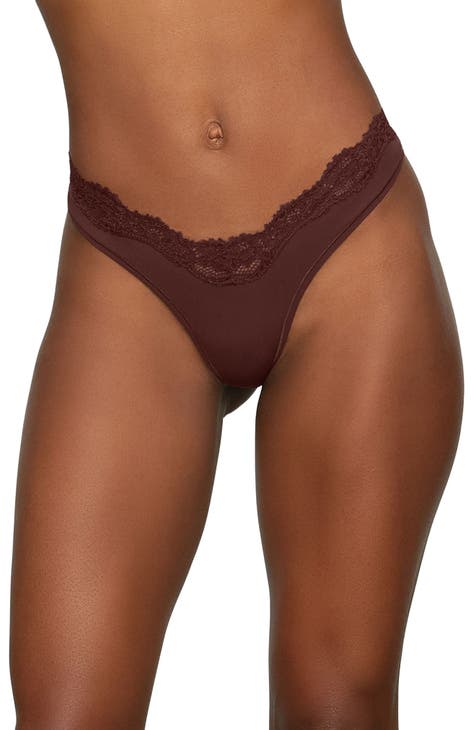 Women's Brown Thong Panties