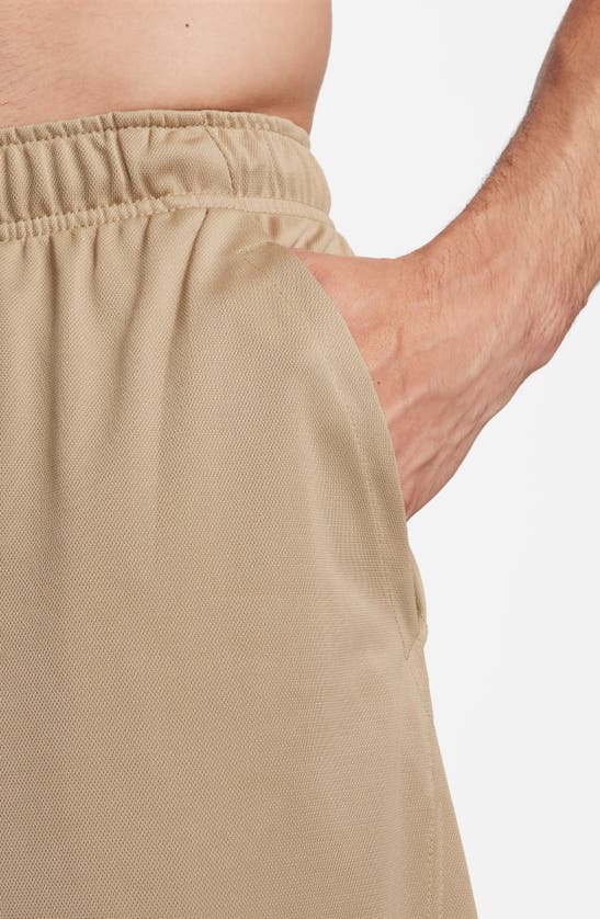 Shop Nike Dri-fit 7-inch Brief Lined Versatile Shorts In Khaki/ Black