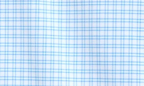 Shop Andrew Marc Kids' Skinny Fit Grid Stretch Dress Shirt In Light Blue