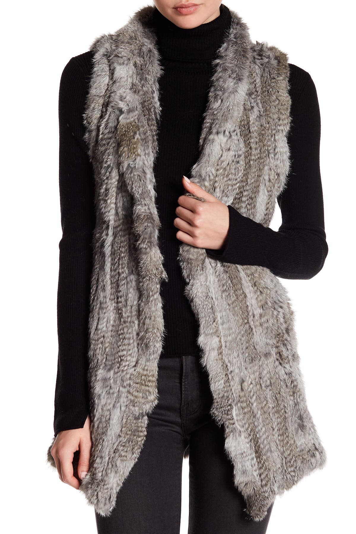 love token rabbit fur vest