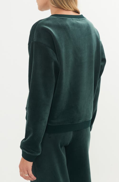 Shop Marine Layer Corded Velour V-neck Top In Green Gables