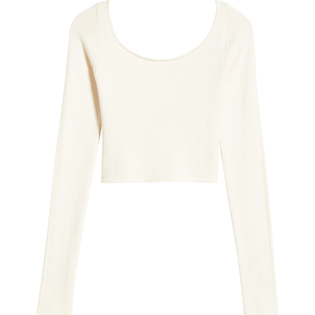 Florence By Mills Cross Back Crop Sweater In Whitecap