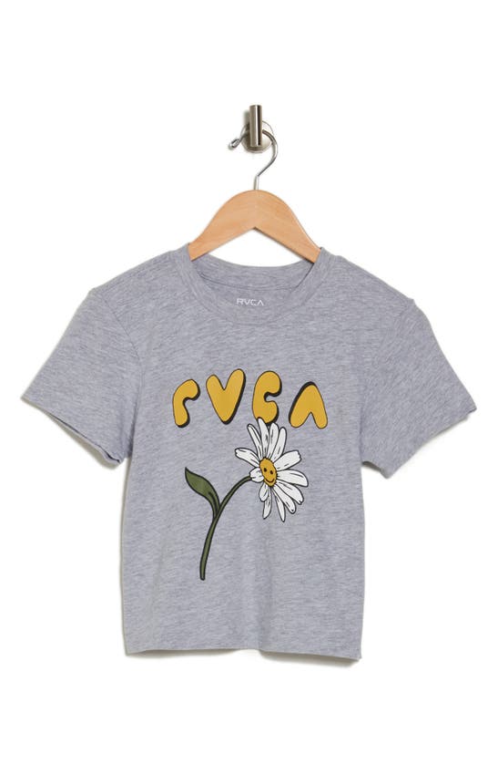 Shop Rvca Golden Brew Crop Graphic Baby T-shirt In Heather Grey