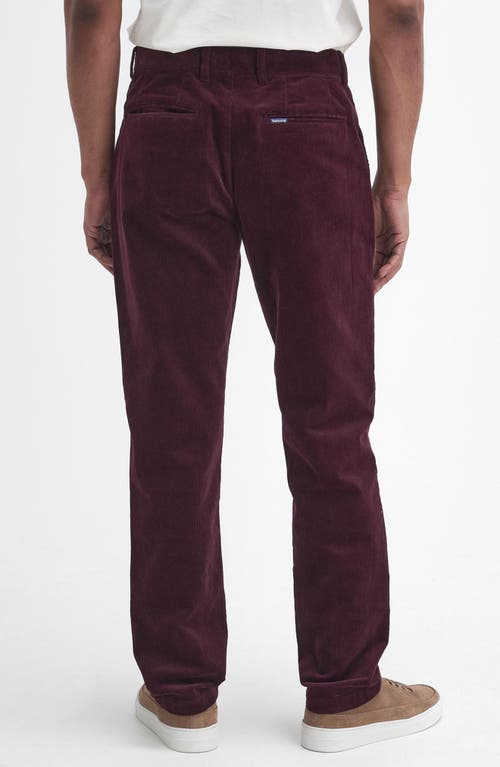 Shop Barbour Tailored Fit Cotton Stretch Corduroy Chinos In Dark Merlot