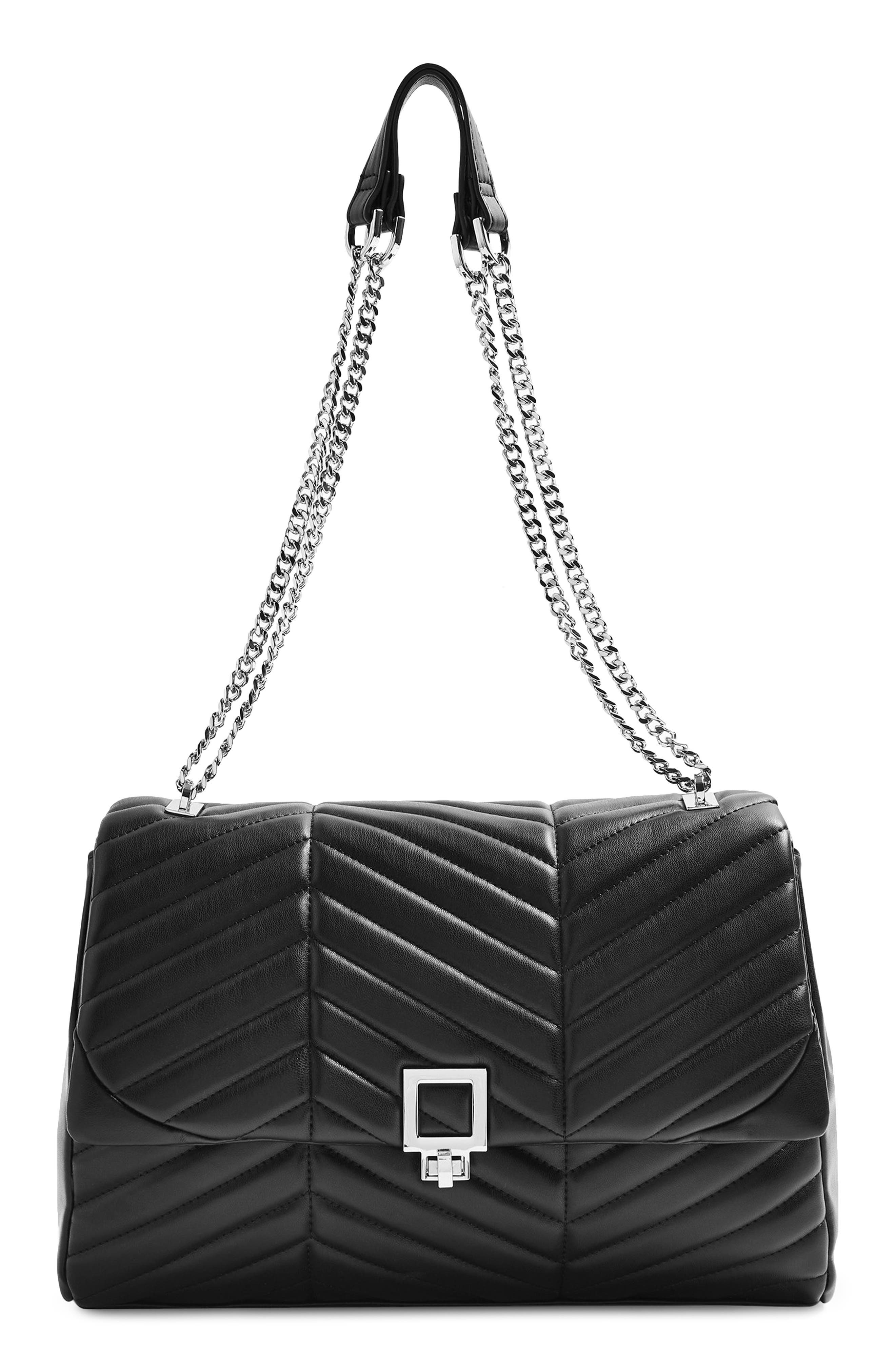 topshop black leather bag