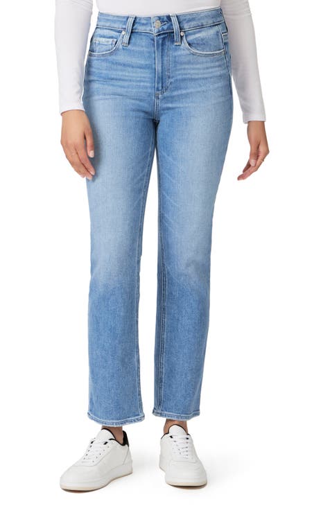 Paige Koral Womens Blue Medium Wash Mid-Rise Distress Skinny Jeans