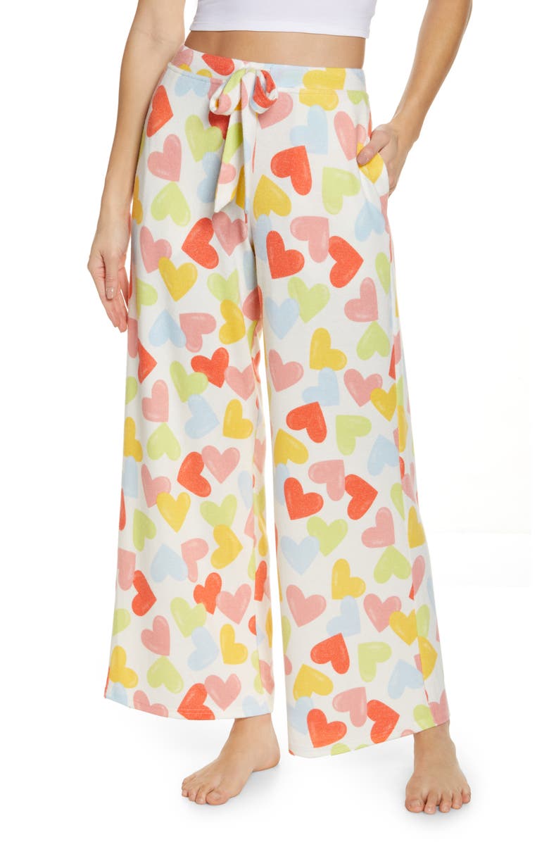 BP. Comfy Lounge Pants, Main, color, IVORY EGRET HAPPY HEARTS