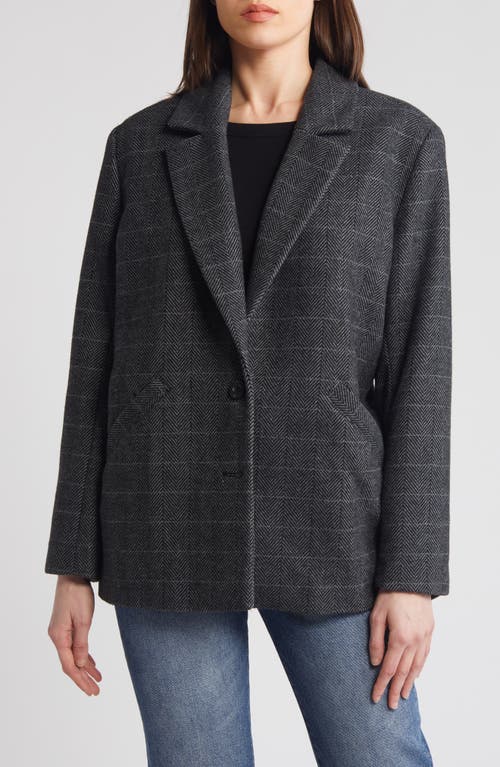 Shop Treasure & Bond Chevron Oversize Single Breasted Blazer In Grey- Black Chevron Weave