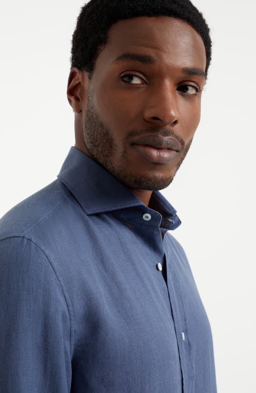 Shop Brunello Cucinelli Easy Fit Shirt In Blue