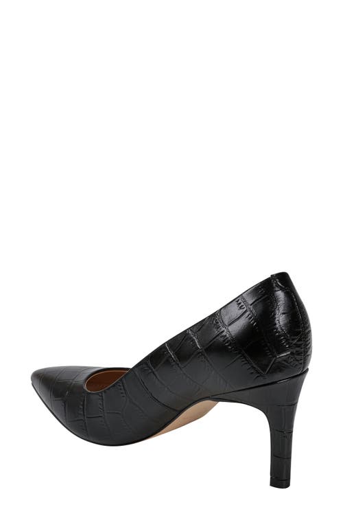 Shop Marc Fisher Ltd Genni Pointed Toe Pump In Black Croc Embossed