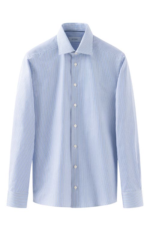 Shop Eton Slim Fit Stripe Cotton Dress Shirt In Light Pastel Blue