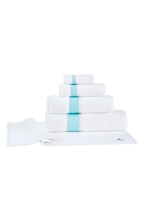 Shop Brooks Brothers Robe Stripe 4-pack Turkish Cotton Bath Towels In Sea Glass