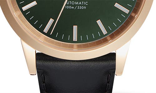 Daniel Wellington Iconic Automatic Sheffield Leather Strap Watch, 40mm In Rose Gold