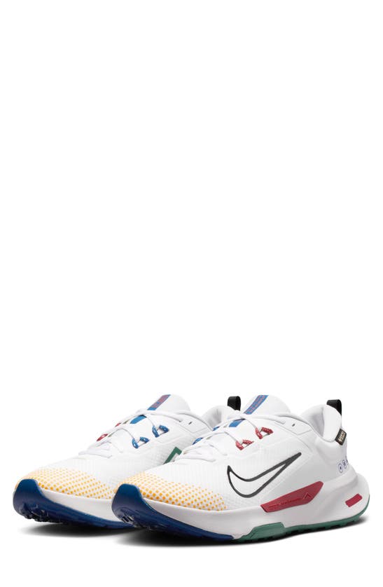 Nike Juniper Trail 2 Gore-tex® Running Shoe In White/ Black/ Cedar/ Blue