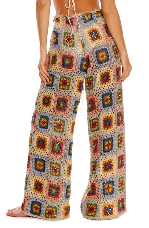 Agua Bendita Roots Harvest Crochet Cover-up Pants In Ivory