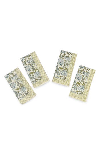 Tiramisu Cotton Set Of 4 Napkins In Dark Green