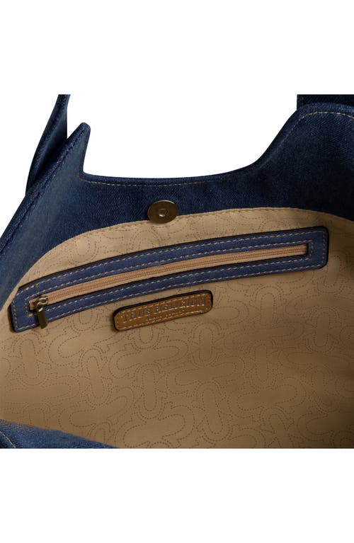 True Religion Brand Jeans Horseshoe Denim Satchel In Medium Blue