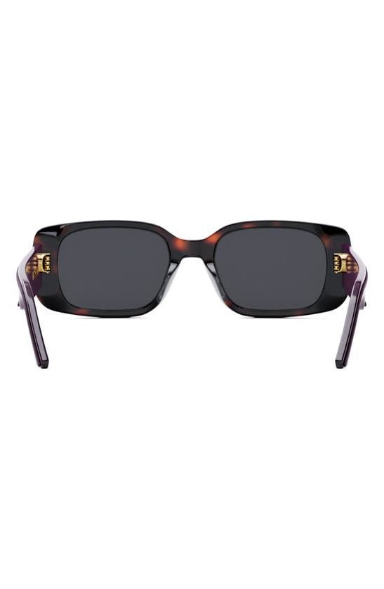 Shop Dior Wil S2u 53mm Rectangular Sunglasses In Havana/ Smoke