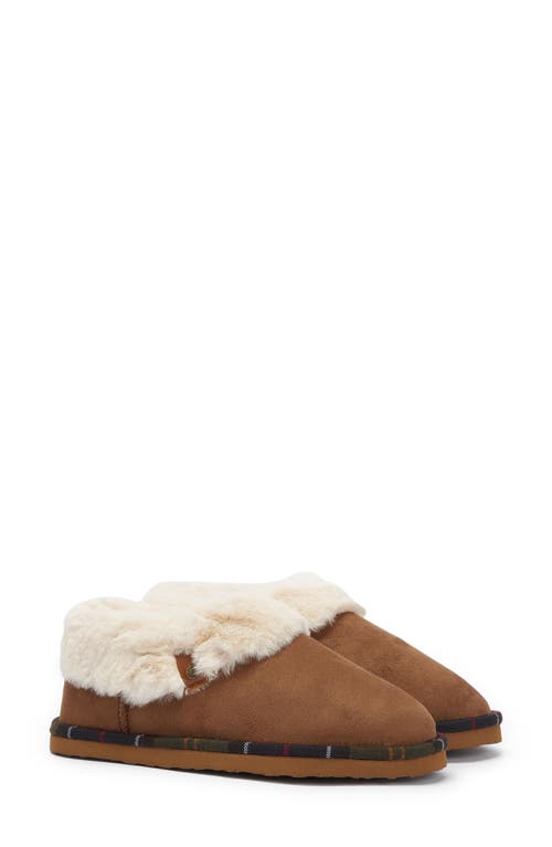 Shop Barbour Eloise Faux Fur Lined Scuff Slipper In Camel Brown