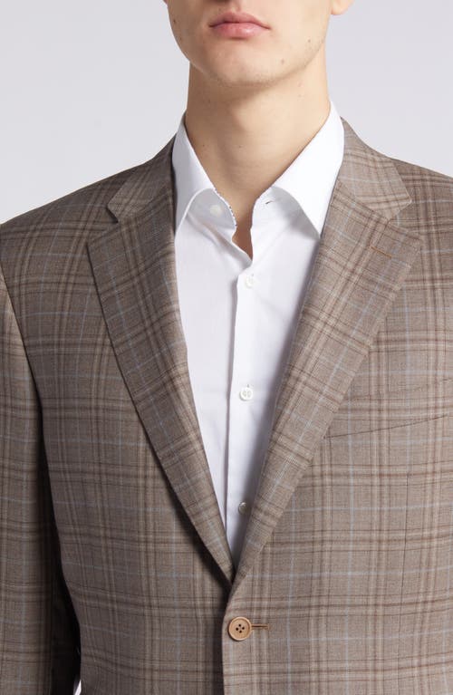 Shop Canali Siena Regular Fit Plaid Wool Sport Coat In Beige