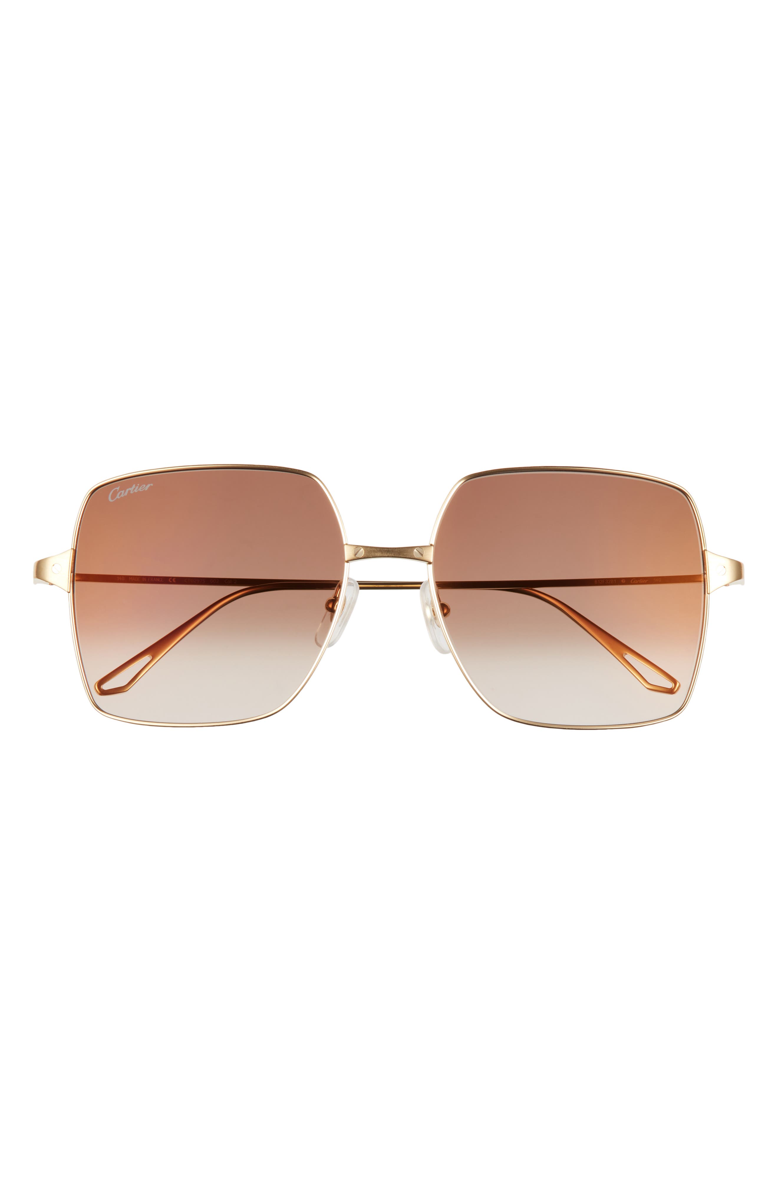 Cartier 57mm Square Sunglasses in Gold/Brown at Nordstrom