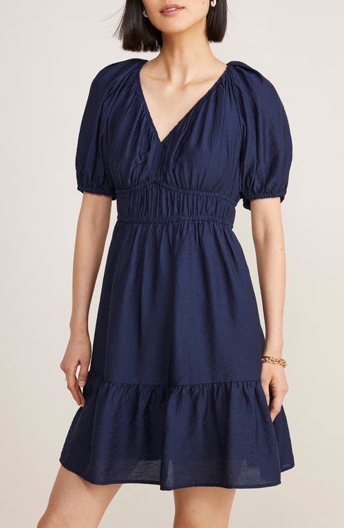 vineyard vines Puff Sleeve Tiered Dress in Nautical Navy at Nordstrom, Size X-Small