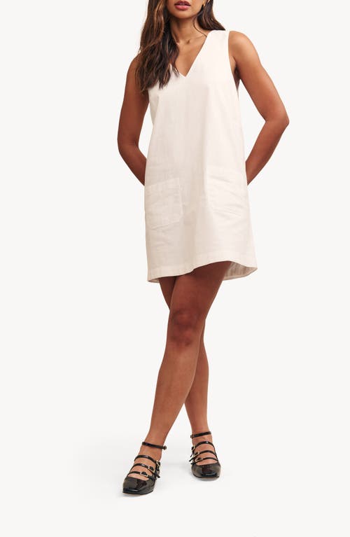 Shop Nobody's Child Piper Pinny Cotton & Linen Shift Minidress In White