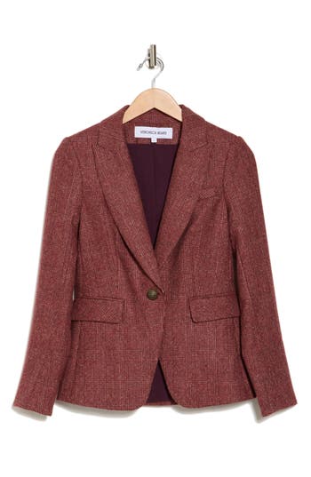 Veronica Beard Cutaway Dickey Jacket In Wine