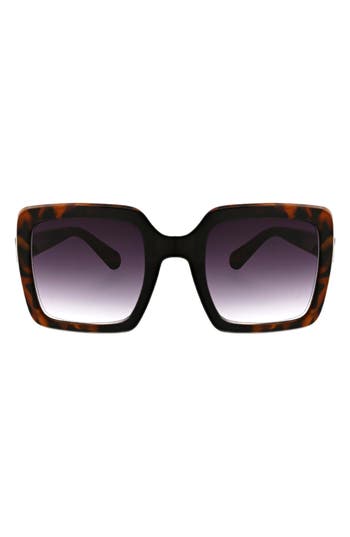 Bcbg 52mm Oversize Square Sunglasses In Brown Demi/black