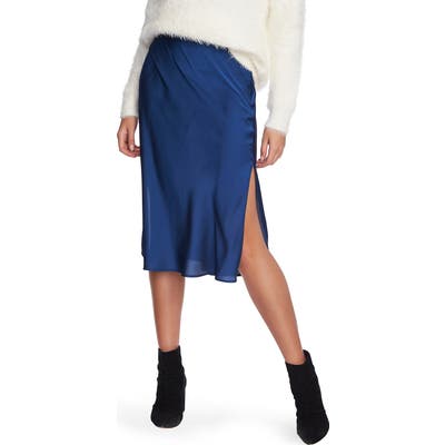 1.state Midi Slip Skirt, Blue