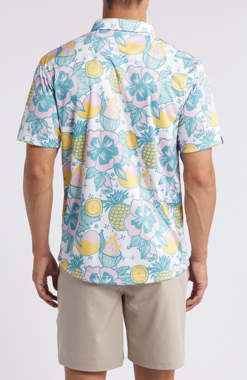 Shop Swannies Kibby Tropical Print Golf Polo In Plumeria