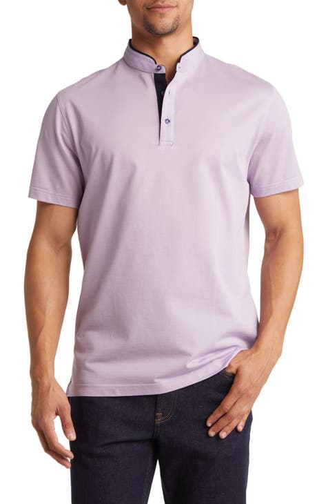 Trim Fit Band Collar Polo