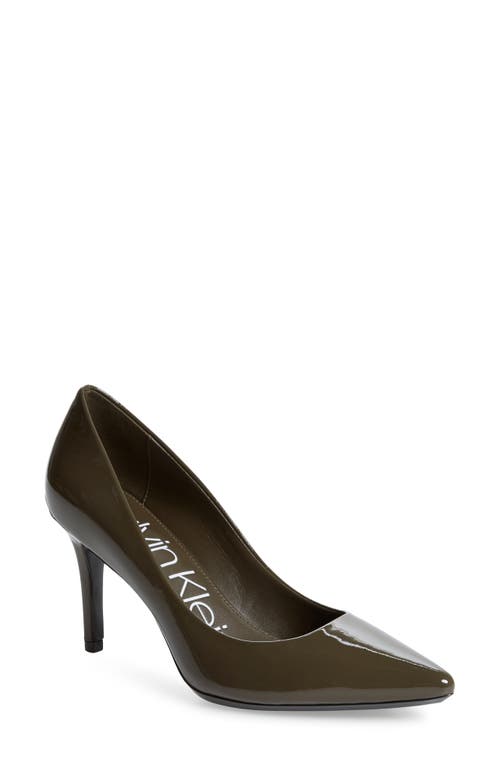 Calvin Klein Gayle Pointed Toe Pump in Camouflage Patent Leather at Nordstrom, Size 10