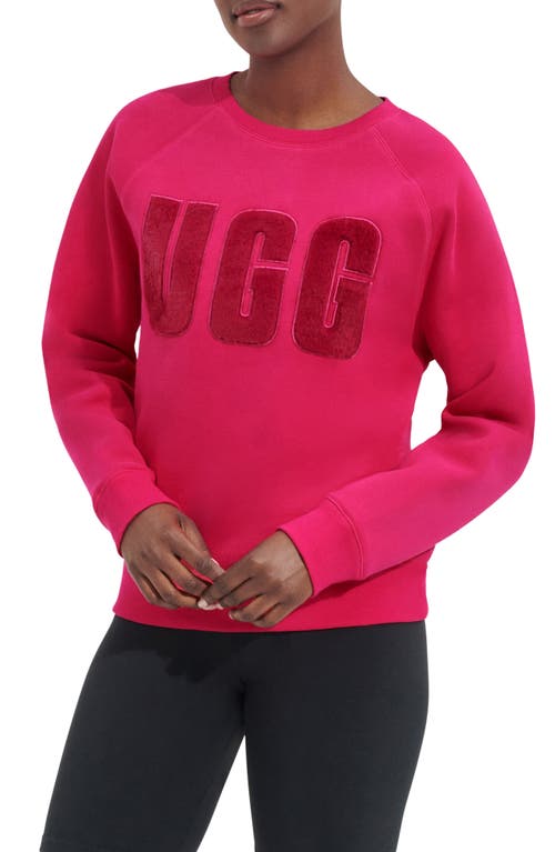 UGG(r) Collection Madeline Fuzzy Logo Sweatshirt in Cerise /Garnet