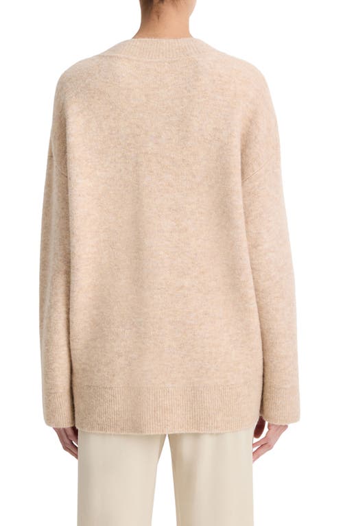 Shop Vince Textured Soft Sculpt Oversize Tunic Sweater In Heather Wheat Cream