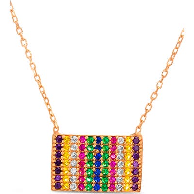 Lesa Michele Multicolor Cubic Zirconia Bar Necklace