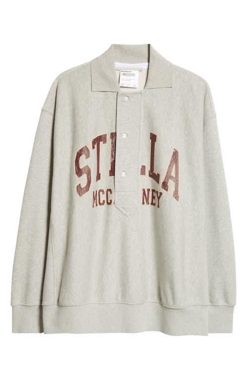 Shop Stella Mccartney Varsity Logo Oversize Cotton Graphic Sweatshirt In Light Grey Melange