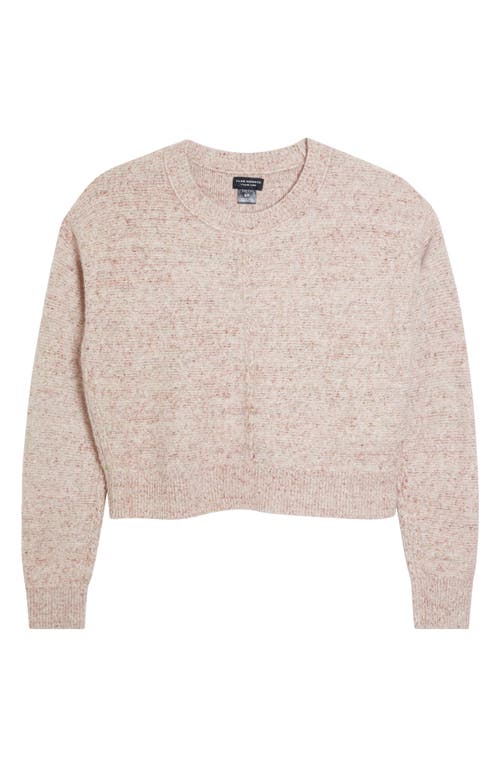 Club Monaco Tweed Cotton & Nylon Blend Crop Sweater in Pink Multi
