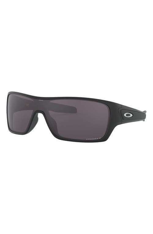 Oakley Turbine Rotor 128mm Polarized Shield Sunglasses In Matte Black/prizm Grey