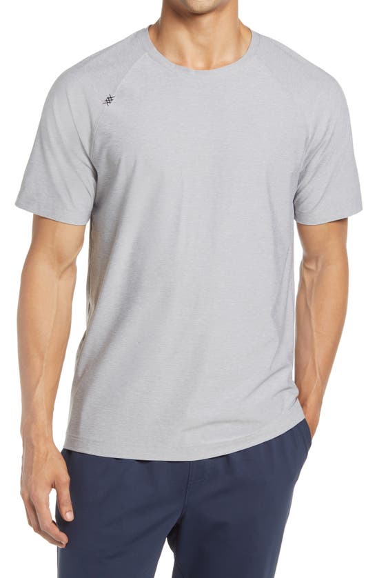 Rhone Crew Neck Short Sleeve T-shirt In Light Gray Marle Print