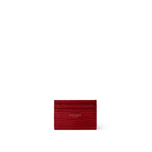 Teddy Blake Cardholder Croco In Dark Red